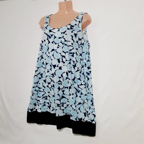 J. Jill Seashell Womens A-line Sleeveless Dress Size MP Blue Side Pockets - Picture 6 of 12
